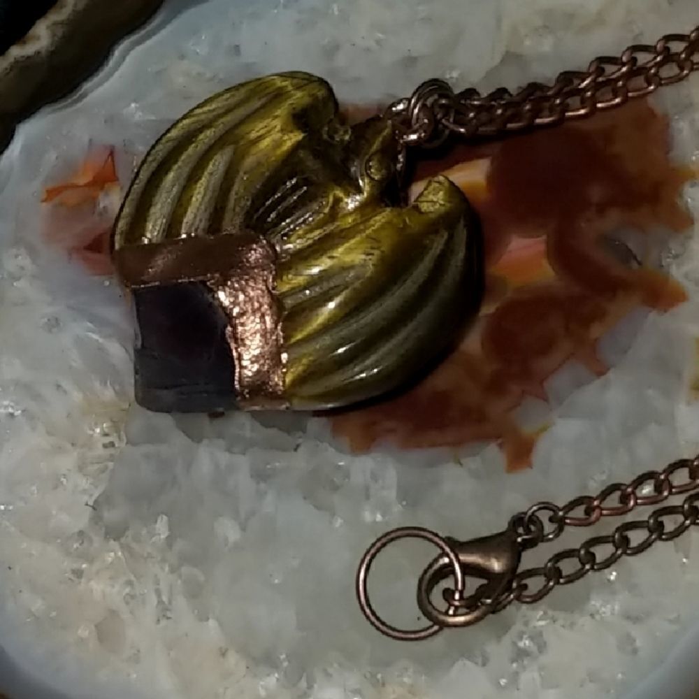 'Going Batty' Tigers Eye Bat Necklace - Picture 5 of 5